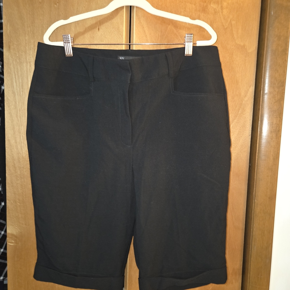 New York & Company Classic Black Bermudas
